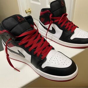 Air Jordan 1 White/ Gym Red - Black
